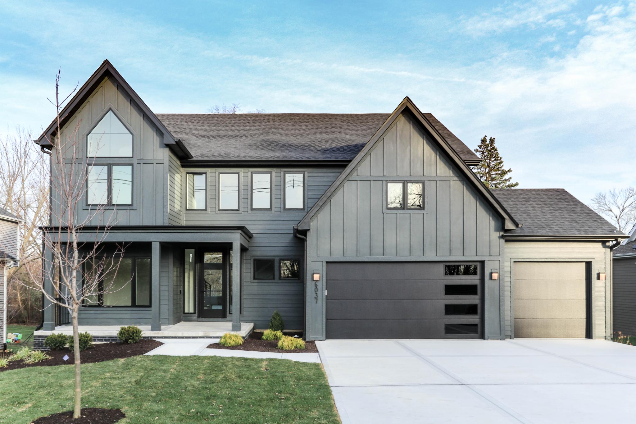 Modern black garage door in Bend Oregon